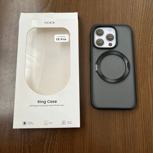 511p1518☆ SODI iPhone 15 Pro 用 ケース 「360°回転スタンド」 MagSafe対応 マグネット式 SGS認証 耐衝撃 隠しスタンド 指紋防止 