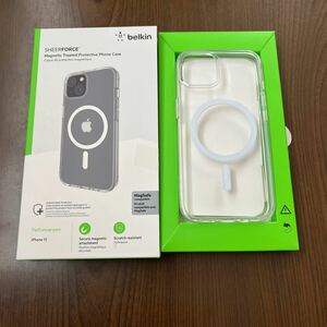 511p1525☆ Belkin iPhone 13用クリアケース MagSafe対応 抗菌 薄型 超耐衝撃 ソフトTPU MSA005btCL