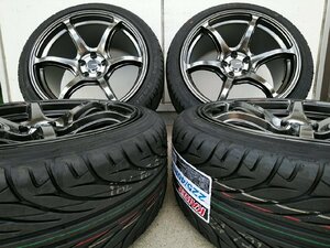 86 BRZ タイヤホイールセット 18インチ Acht-6 クロニウムブラック KENDA KR20 F: 225/40R18 R: 235/40R18 新品4本set