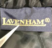 英国製 ■ LAVENHAM ラベンハム ■ ロゴ ラベル 中綿入 フーディー キルティング コート ブラック 36_画像4