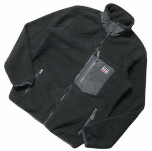 ● LEVI'S リーバイス ● ロゴ ラベル ジップアップ フリース ボア ジャケット ブラック M