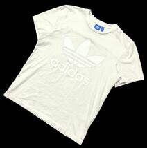 ● adidas originals アディダス オリジナルス ● ビッグ トレフォイル ロゴ プリント 半袖 Tシャツ ホワイト L_画像1