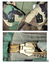 ビンテージ　80's USMC M65 COLD WEATHER FIELD WOODLAND CAMO JACKET DLA100-82-C-0675 プラスジッパー　MEDIUM SHORT 上級曹長バッジ付_画像4