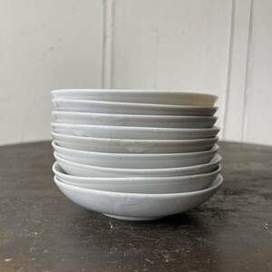 5枚set 古い小皿 薄造り 白磁 デットストック 1970年代貿易　検: 取り皿 豆皿 油皿 デザート 小プレート 陶器 アンティーク ビンテージ