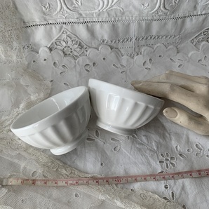 未使用 m-style ミヤザキ食器 ミニカフェオレボウル 2個セット 2客 MIYAZAKI 陶器 白ホワイト 日本製の画像2