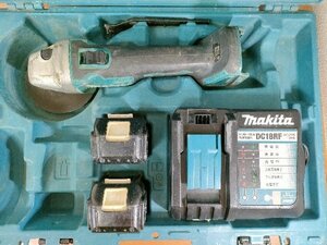 マキタ 充電式ディスクグラインダ GA504DRGXN バッテリ2個、充電器、ケース付 125mm モータ異音無し 動作確認済みです