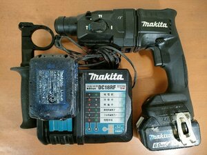 マキタ(Makita) 充電式ハンマドリル HR182DRGXB バッテリ(BL1860B)、充電器付 ハツリ可 軸ブレもモータ異音も無し 動作確認済みです