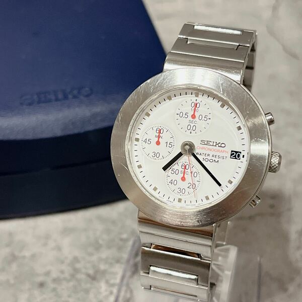 希少 美品 SEIKO V657-8160 クロノグラフ シルバー 腕時計 セイコー