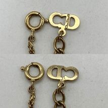 Christian Dior クリスチャン ディオール ネックレス ゴールド ブラック ラインストーン アクセサリー P6791_画像3