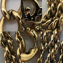 Christian Dior クリスチャン ディオール ネックレス ゴールド ロゴ ラインストーン ハート アクセサリー P6803_画像6