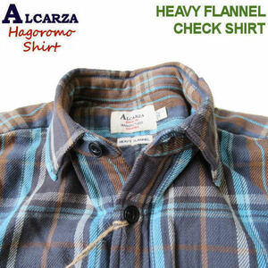 ALCARZA【ヘビーフランネルチェックシャツ】羽衣シャツ/ネルシャツ・ワークシャツ　629-00　22）GRAY　Lサイズ