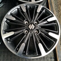 管理番号：Ｓ9-225【4本価格】【15x4.5J 4x100 ET+45 ハブ54】SUZUKIスズキ純正・スペーシアカスタム等・ブラポリ・店頭引取可能_画像5