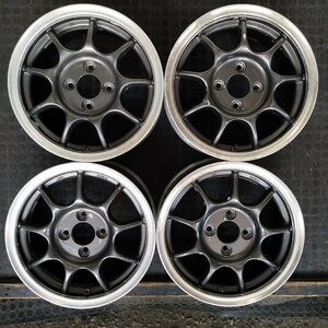 管理番号：S10-53【4本価格】【14x6J 4x100 ET+40 ハブ73】M.I.T・旧車 ドリ車 コンパクトカー 軽カー等・直接引取可能・下取り可能