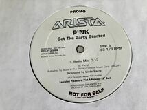 【非売品プロモ】P!NK / Get The Party Started(Radio Mix,Instrumental,Acapella) 12inch ARISTA US ARDP3986 01年PROMO ONLY,PINK,_画像3