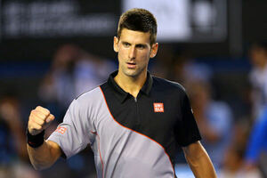 UNIQLO Uniqlo Novak Djokovic AO 2014nobak*jokobichi* model * shirt valuable goods! size XL black gray tennis 