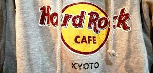  prompt decision Hard Rock Cafe official Parker Kyoto . gray yellow red white metal band T pull over .. guitar universal Studio Japan bar bar gun p