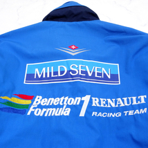 美品 F1 RENAULT RACING TEAM Benetton Formula 1 ルノーレーシングチーム ベネトン 防寒 中綿ジャケット Lサイズ フード襟収納_画像10