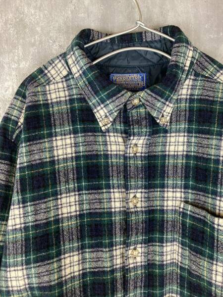 【PENDLETON 】ペンドルトン　70's USA製　ピュアバージンウール　長袖シャツ ボタン ヘビーネルシャツ