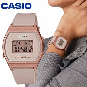 チープカシオ CASIO カシオ デジタル 女性 子供 レディース キッズ LW-204-4A ベージュ ローズ ピンク 防水 シンプル ビジネス レトロ