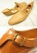 未使用【ジョンロブ JOHN LOBB】 パリロゴ ビスポーク キャップトゥ サイドストラップ シューズ 靴 (メンズ) 24～24.5相当 茶 ●18HT2199●_画像9