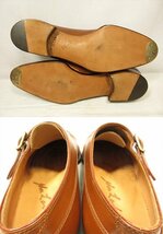 未使用【ジョンロブ JOHN LOBB】 パリロゴ ビスポーク キャップトゥ サイドストラップ シューズ 靴 (メンズ) 24～24.5相当 茶 ●18HT2199●_画像7