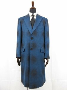 HH 未使用【ブリオーニ Brioni】ラフィナート PRINCETON カシミア×絹混 極上のチェスターコート (メンズ) 50R ネイビー 伊製●17AAA169●