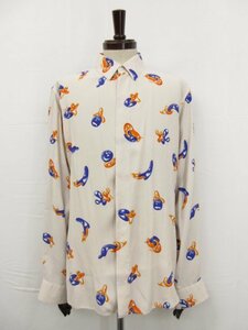  beautiful goods [ Dior Homme Dior HOMME×KENNY SCHARF] total pattern print rayon shirt 013C502A5187 ( men's )size41 pink beige group *5HR3045*