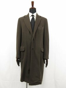 HH美品【Belvest ベルベスト】PT1403 ピュアカシミア100％ チェスターコート (メンズ) size50 ダークブラウン系 イタリア製●17HR3063●