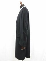 HH超美品【CANALI カナーリ】R555706 カシミア混 肉厚生地 ストライプ柄チェスターコート (メンズ) size48R ネイビー系 伊製 ●17HR3064●_画像3