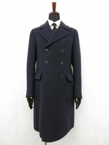 HH 美品【Belvest ベルベスト】TAILORING STYLE ウール ダブルボタンチェスターコート(メンズ)size48 ネイビー PT11DBA 伊製●17HR3068