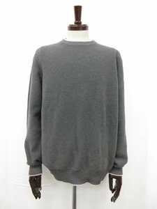 超美品 【クルチアーニ Cruciani】 ミドルゲージ クルーネック コットン長袖ニット (メンズ) size52 グレー系 イタリア製 JU1145●29MN4702