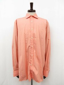 美品 【ラルフローレン パープルレーベル】ワイドカラー 長袖シャツ (メンズ) size16(1/2) サーモンピンク イタリア製 ●29MK2182●