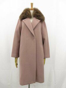 super-beauty goods [ Anayi ANAYI]101727-17-310-41-380 fox fur attaching 2WAY wool coat ( lady's ) size38 pink series *17LW1388*