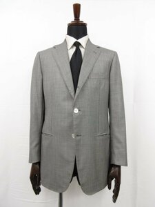  super-beauty goods [Sartorio monkey Trio ] wool × silk . single 3 button step return . Anne navy blue jacket ( men's ) size48 gray series weave pattern made in Italy *28MJ8353
