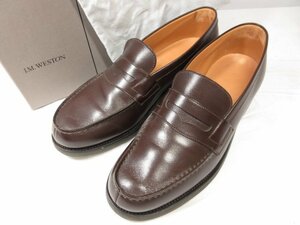 HH極美品【JMウエストン J.M.WESTON】 180 シグニチャーローファー 紳士靴 (メンズ) size5.5C チョコレート ●18MZA3848●