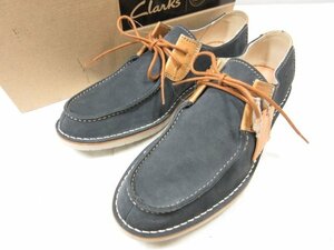 未使用品【クラークス Clarks】 26107220　コンビレザー外羽根 カジュアルシューズ 紳士靴 (メンズ) size7 紺×茶 バイカラー ●18MZA3893