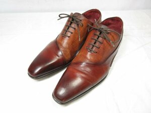 美品 【マグナーニ MAGNANNI】 16729 オパンカ ミクストメディア スイッチング ホールカット 紳士靴 (メンズ) size39 茶系 ●18MZA3898●