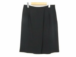 美品 【ジョルジオアルマーニ GIORGIO ARMANI】 黒タグ ラップ風デザイン タイトスカート (レディース) size44 ブラック ●5LF3456●