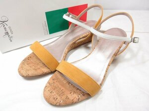 HH unused [ Ginza Kanematsu GINZA Kanematsu] suede leather strap sandals shoes ( lady's ) size25D light brown series *18LZ4242*