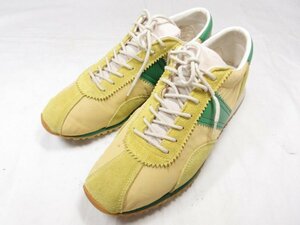 【CEBO セボ】 スエードレザー×ナイロン ローカットスニーカー 靴 (メンズ) size40 イエロー系×グリーン系 ●18MZA4002●