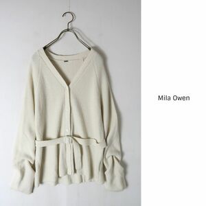 ミラオーウェン Mila Owen☆羊毛混 ワイドリブカーディガン 0サイズ☆C-K 4910