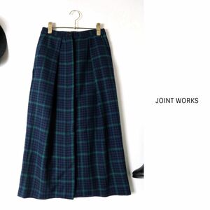 ジョイントワークス JOINT WORKS☆グレンチェック ウールシャギーミディタイトスカート Mサイズ☆A-O 4878