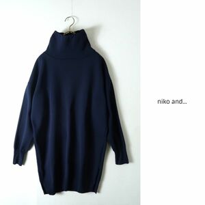 新品☆ニコアンド niko and☆ハイネック サイドジップ スウェットライクニット☆A-O 5014