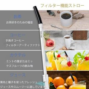 エコな生活にお役立ち☆フィルター機能ステンレス製ストロー飲料に適し、清潔で保管しやすい