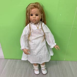 詳細不明　人形　約51cm　金髪　三つ編み　女の子　ドール