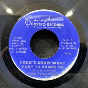 【EP】Kim Tolliver - I Don't Know What Foot To Dance On / (Instrumental) 1975年USオリジナル Castro Records CA-B 101