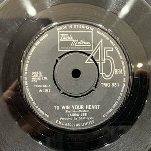 【EP】Laura Lee - To Win Your Heart / So Will I 1971年UK盤 Tamla Motown TMG 831