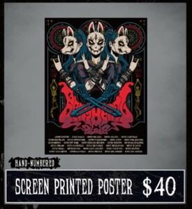 【新品】BABYMETAL BABYKLOK TOUR グッズ SCREEN PRINTED POSTER / スクリーンプリントポスター 北米アメリカツアー ベビメタ ベビーメタル