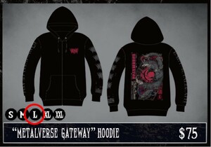 【新品】BABYMETAL BABYKLOK TOUR グッズ「METALVERSE GATEWAY」HOODIE Lサイズ / パーカー 北米 アメリカ ツアー ベビメタ ベビーメタル