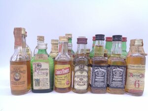 【同梱不可】ミニボトル ウイスキー 20本セット ジャックダニエル オールドパー 等 古酒 X241944